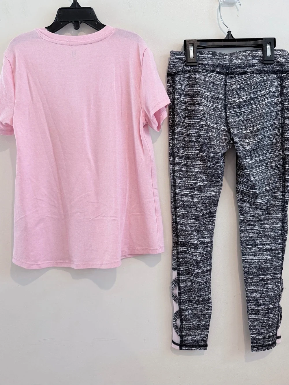 Ideology Pink Tee with Gray Space-Dye Leggings Set